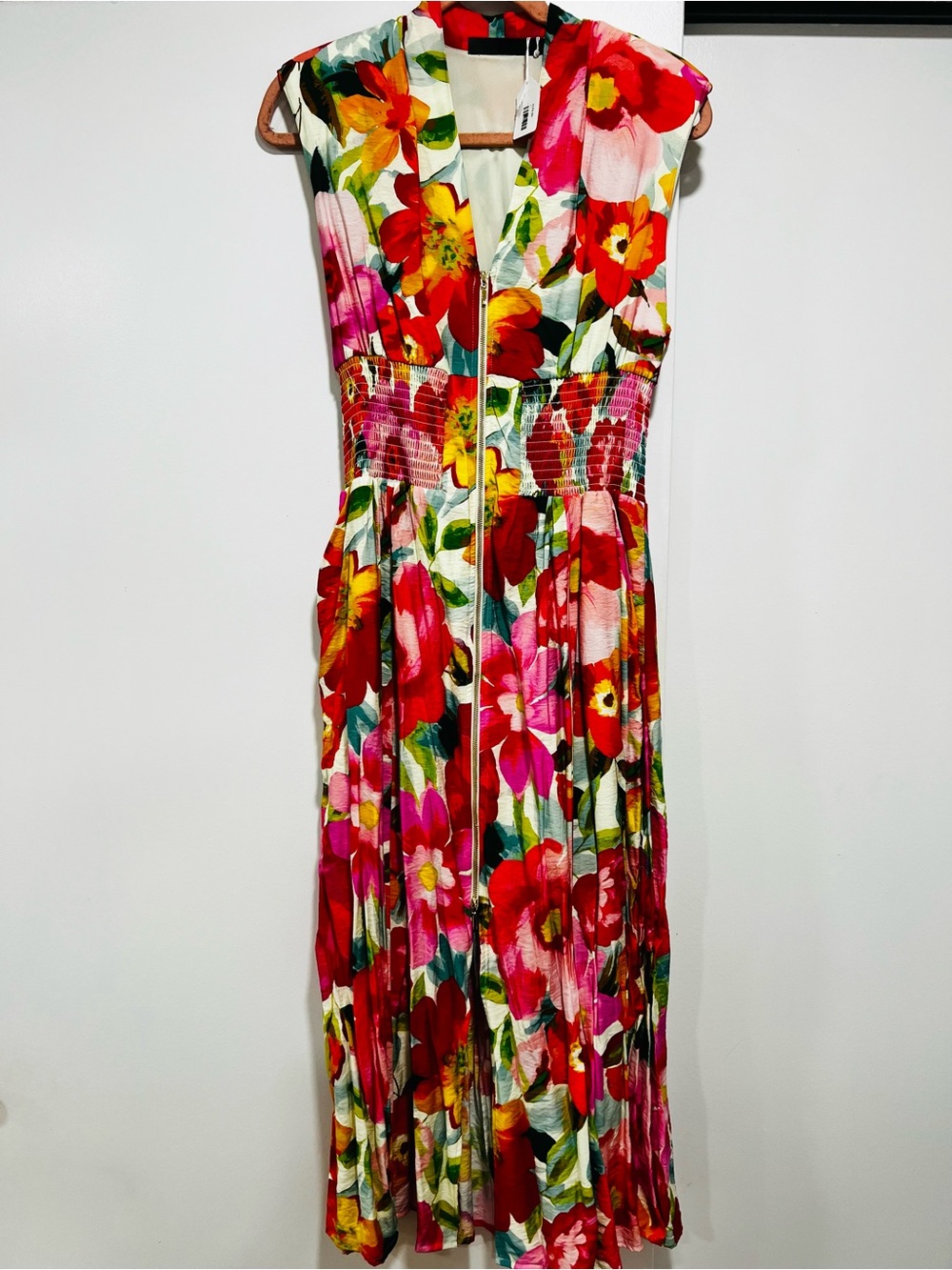 Private Label Floral Maxi Dress in Red, Pink, Yellow